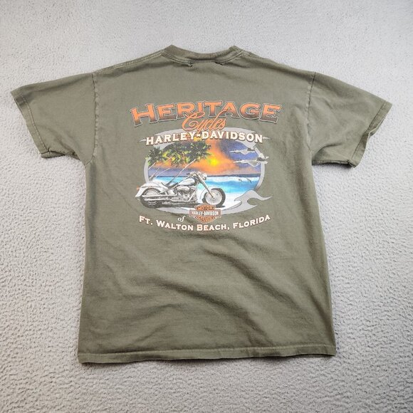 Harley-Davidson Other - VTG Harley Davidson Shirt Mens Large Ft Walton Florida USA Made Heritage Cycles